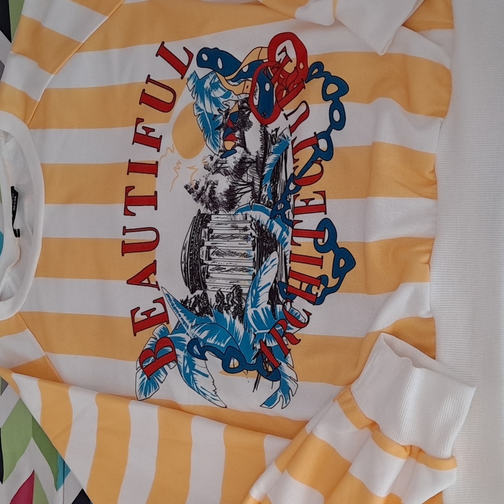 SHEIN...size XL...yellow white striped. NEW